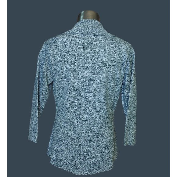 NWT New York & Co Blue Button-up Blazer Style Sweater Sz S 7th Ave Design Studio - Picture 2 of 4